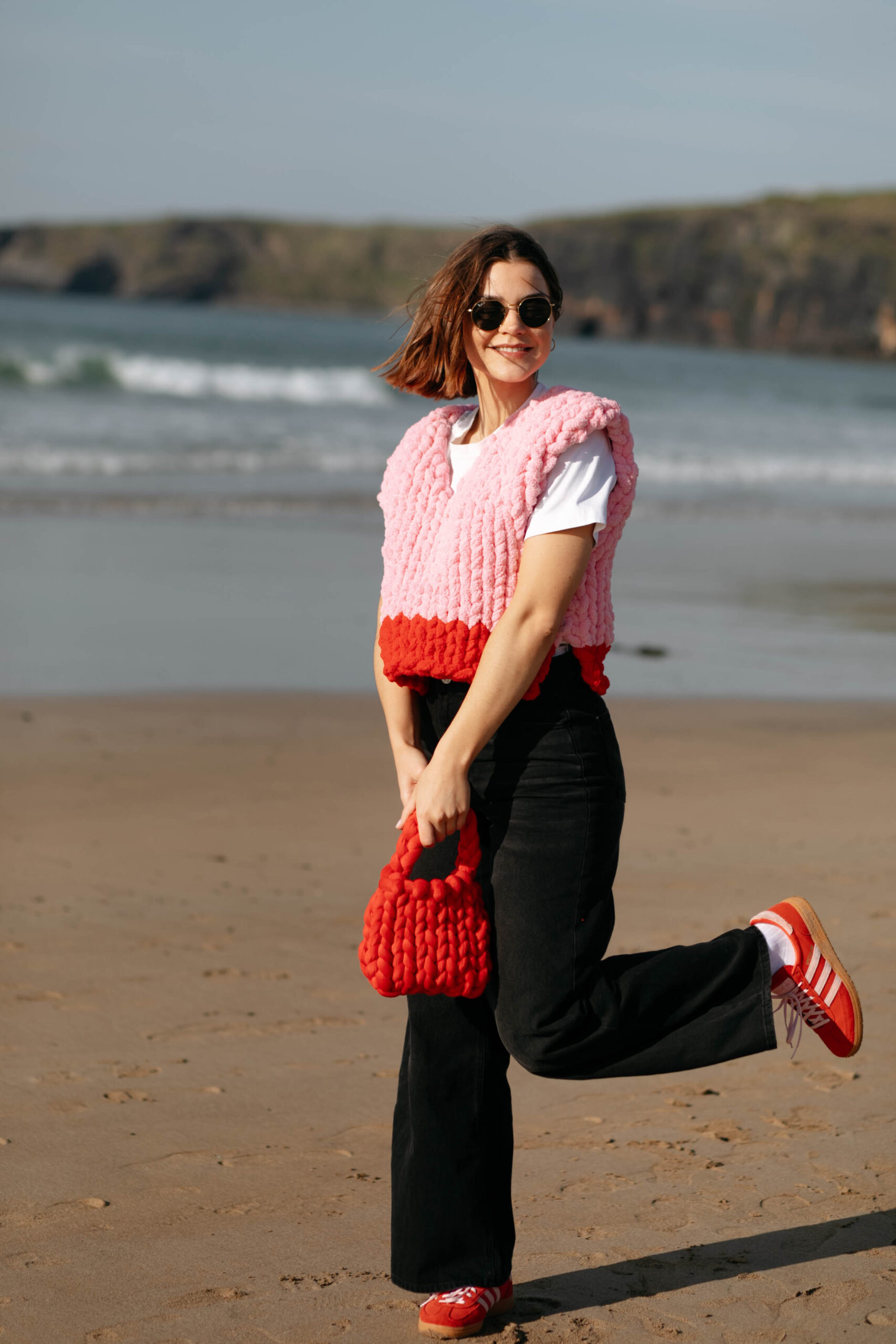 Chunky Knit Red Bag - Image 4