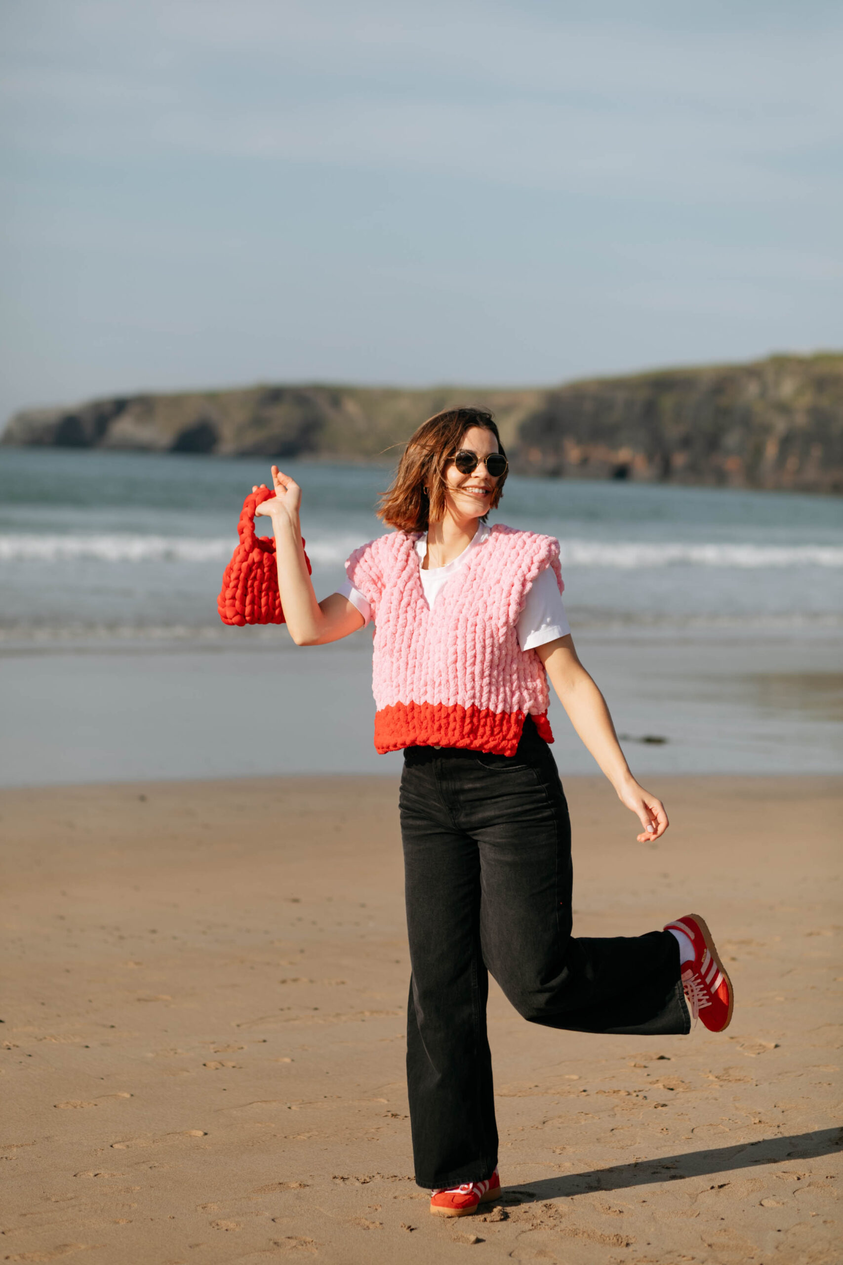 Chunky Knit Red Bag - Image 2