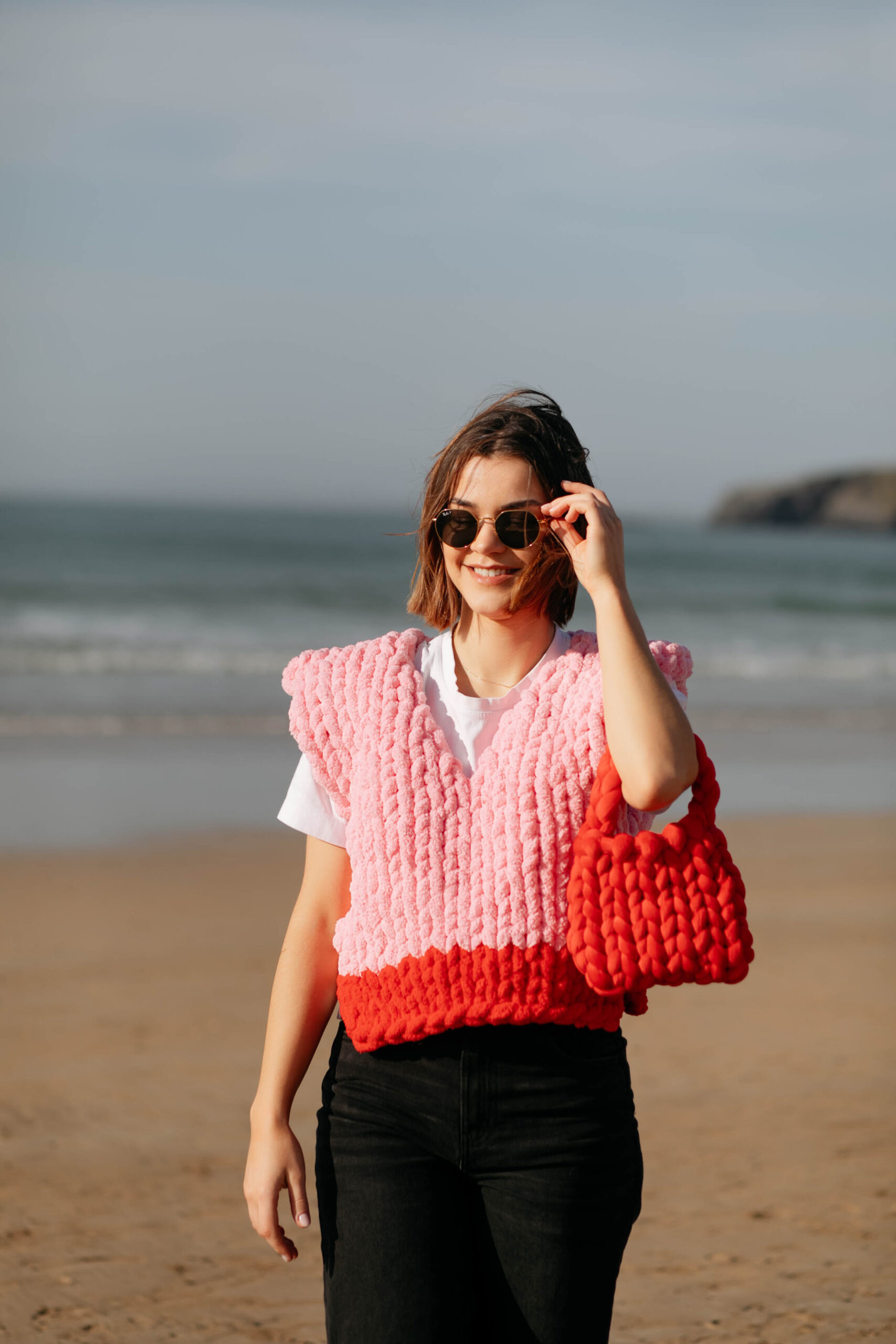 Chunky Knit Red Bag - Image 6