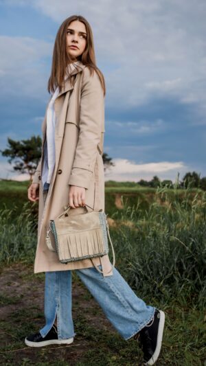Woven Upcycled & Leather Crossbody Bag